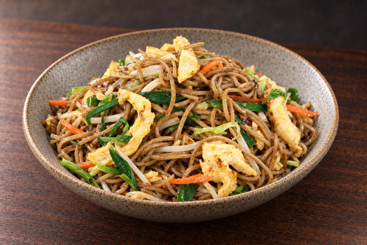 Illustrative Japanese noodle dish, based on the restaurant gallery.