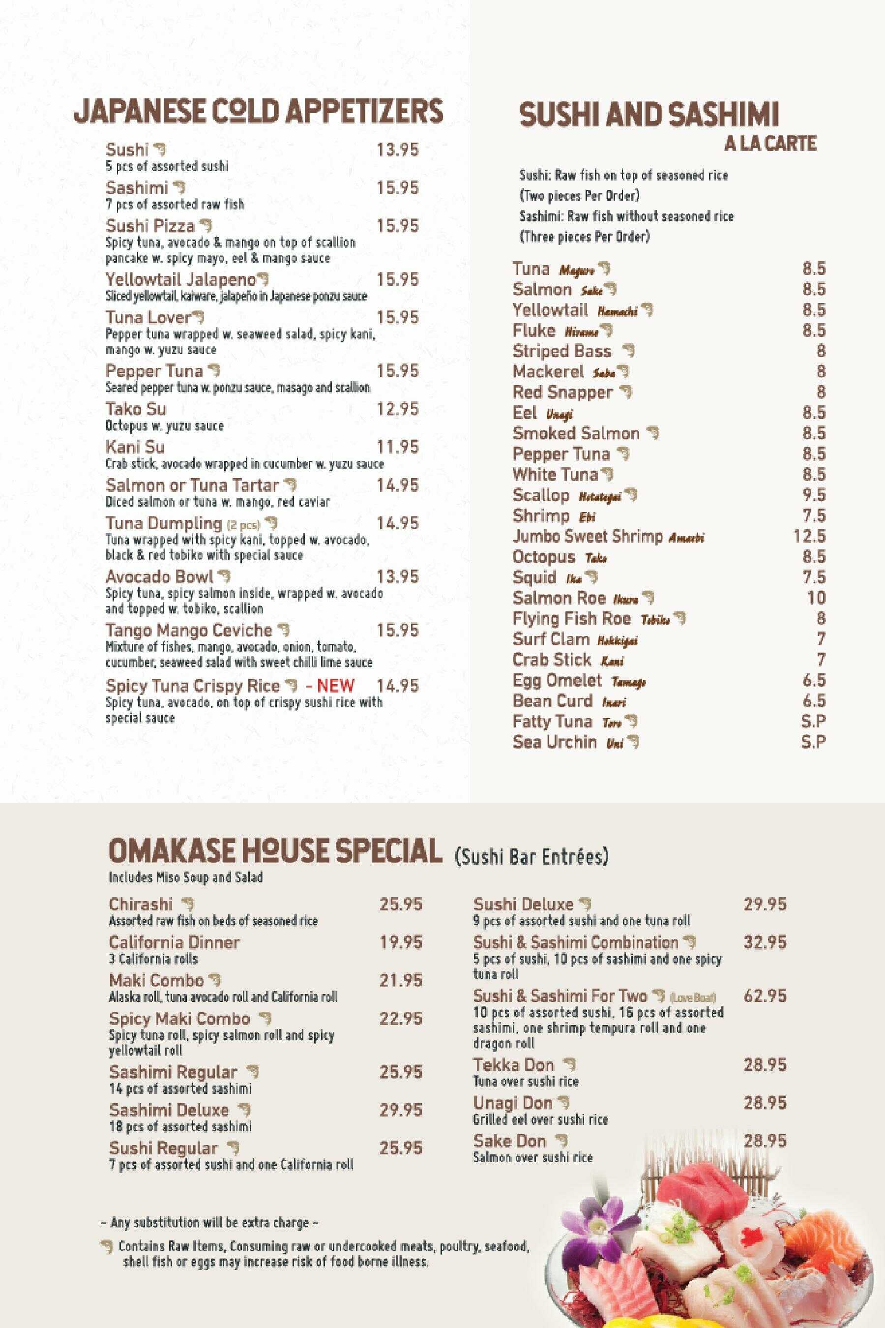 Take-out printed menu, page 2