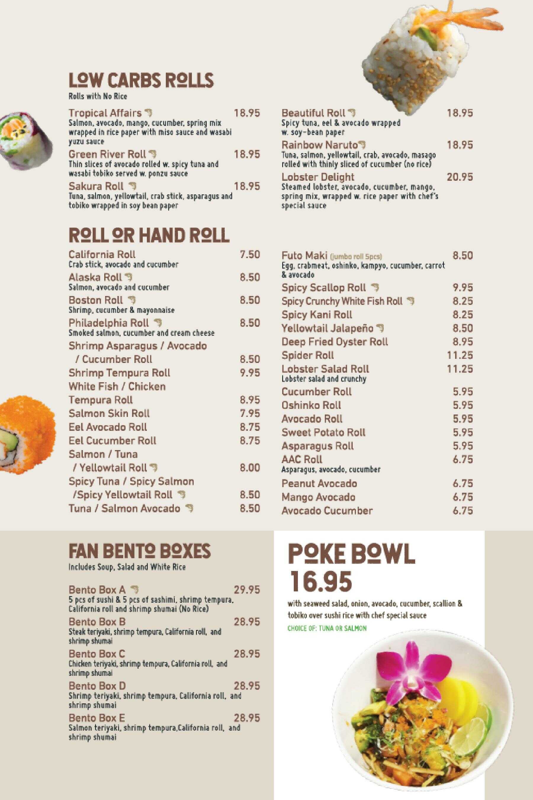 Take-out printed menu, page 3