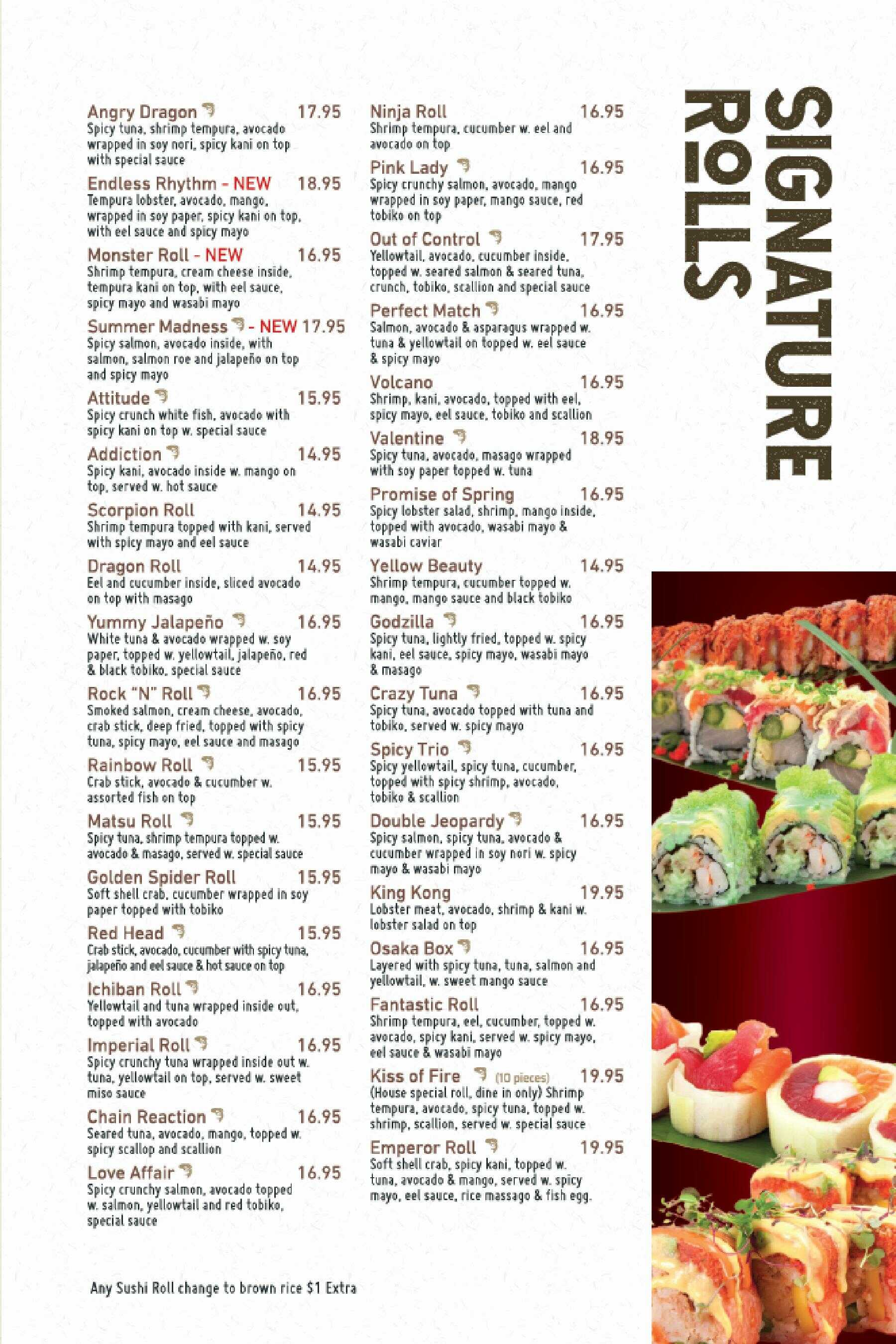 Take-out printed menu, page 4